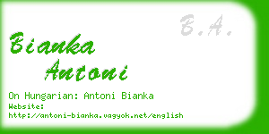 bianka antoni business card